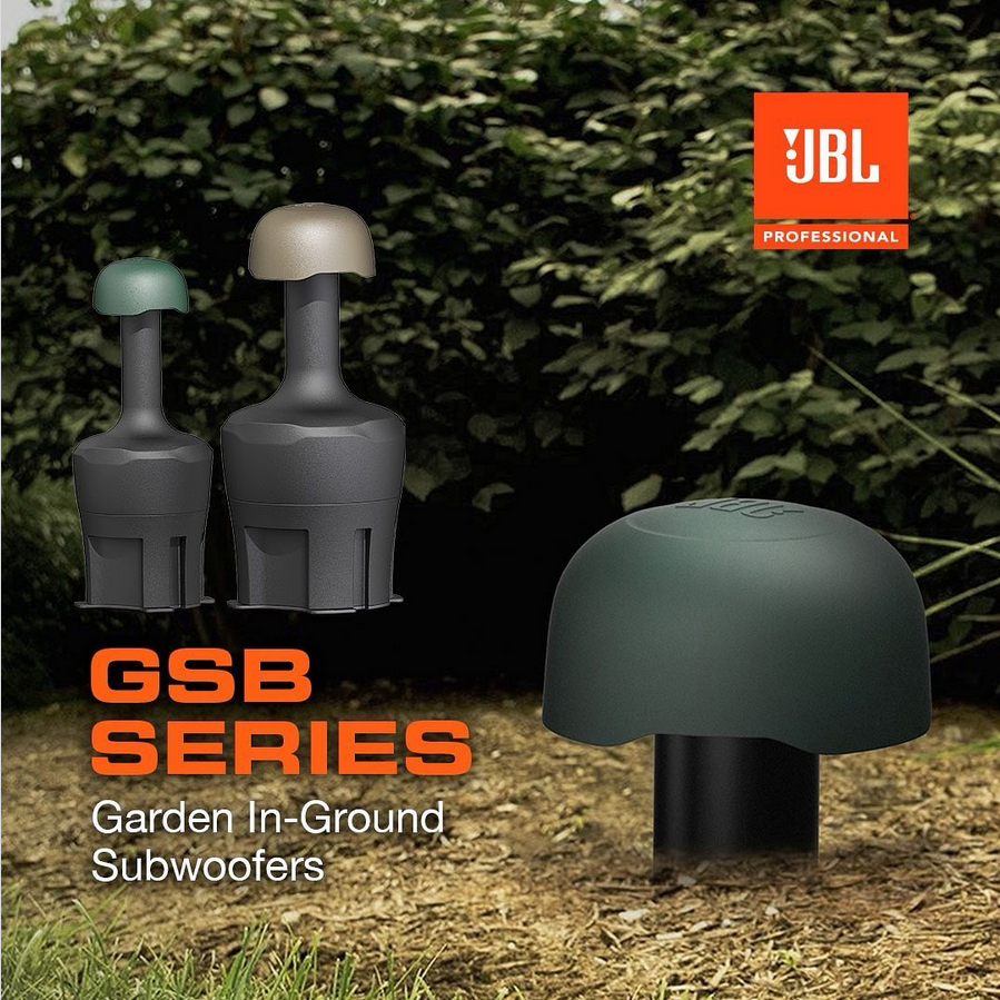 JBL GSB In-ground subs augment the low-frequency performance of JBL GSF full-range landscape speakers to provide true subwoofer extension down to 35 or 30Hz, in lawn and garden areas of hospitality, corporate and retail spaces.