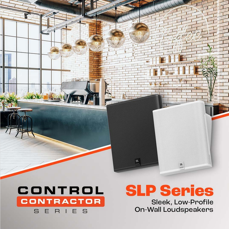 Superior sound meets sleek coverage and style. JBL SLP Series on-wall loudspeakers