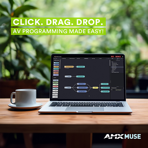 AMX MUSE. Click Drag Drop. AV Programming Made Easy. Learn today!