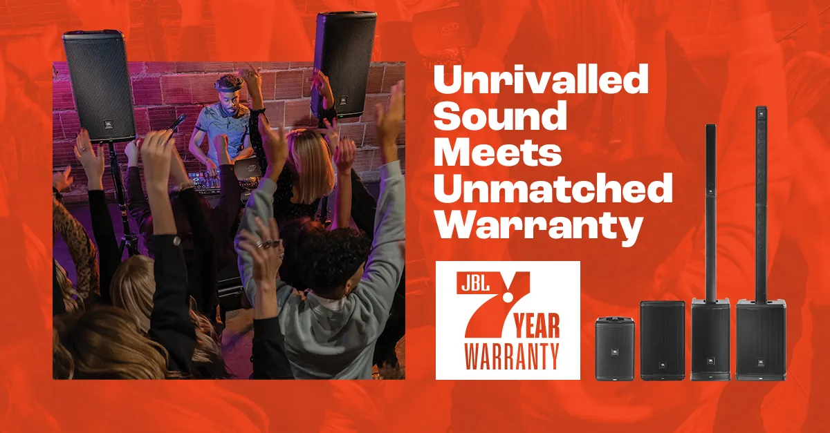 JBL Professional sound systems have a 7 Year Warranty